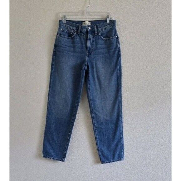 Madewell Slouchy Boyjean Blue Denim Cotton Med Wash Size 27 Straight Leg - Picture 2 of 11